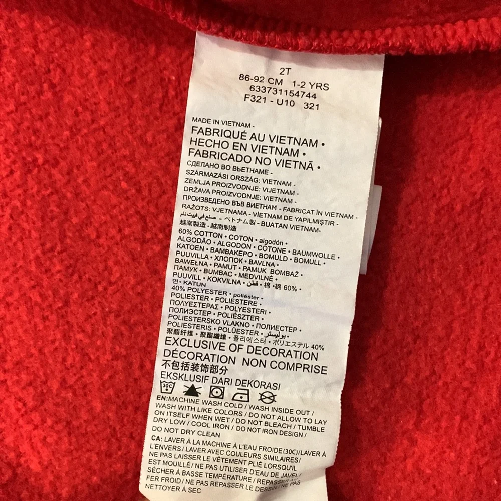 Nike Kids Zip Up Hoodie Red 1 - 2 Years Pockets Activewear Gym Layering